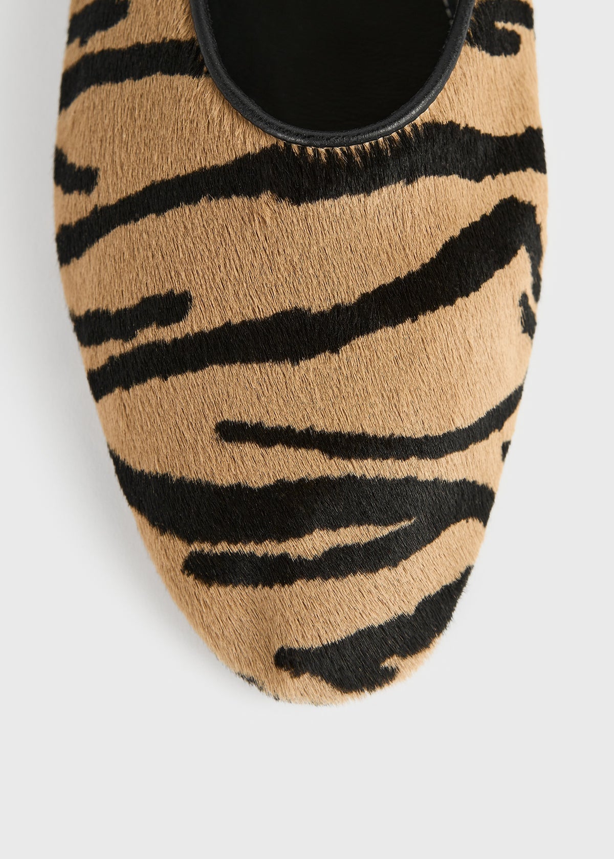 Slip pony hair ballerinas tiger
