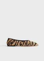 Slip pony hair ballerinas tiger