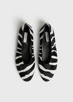 Slip pony hair ballerinas zebra
