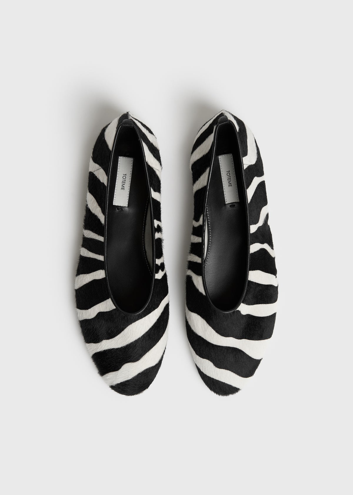Slip pony hair ballerinas zebra