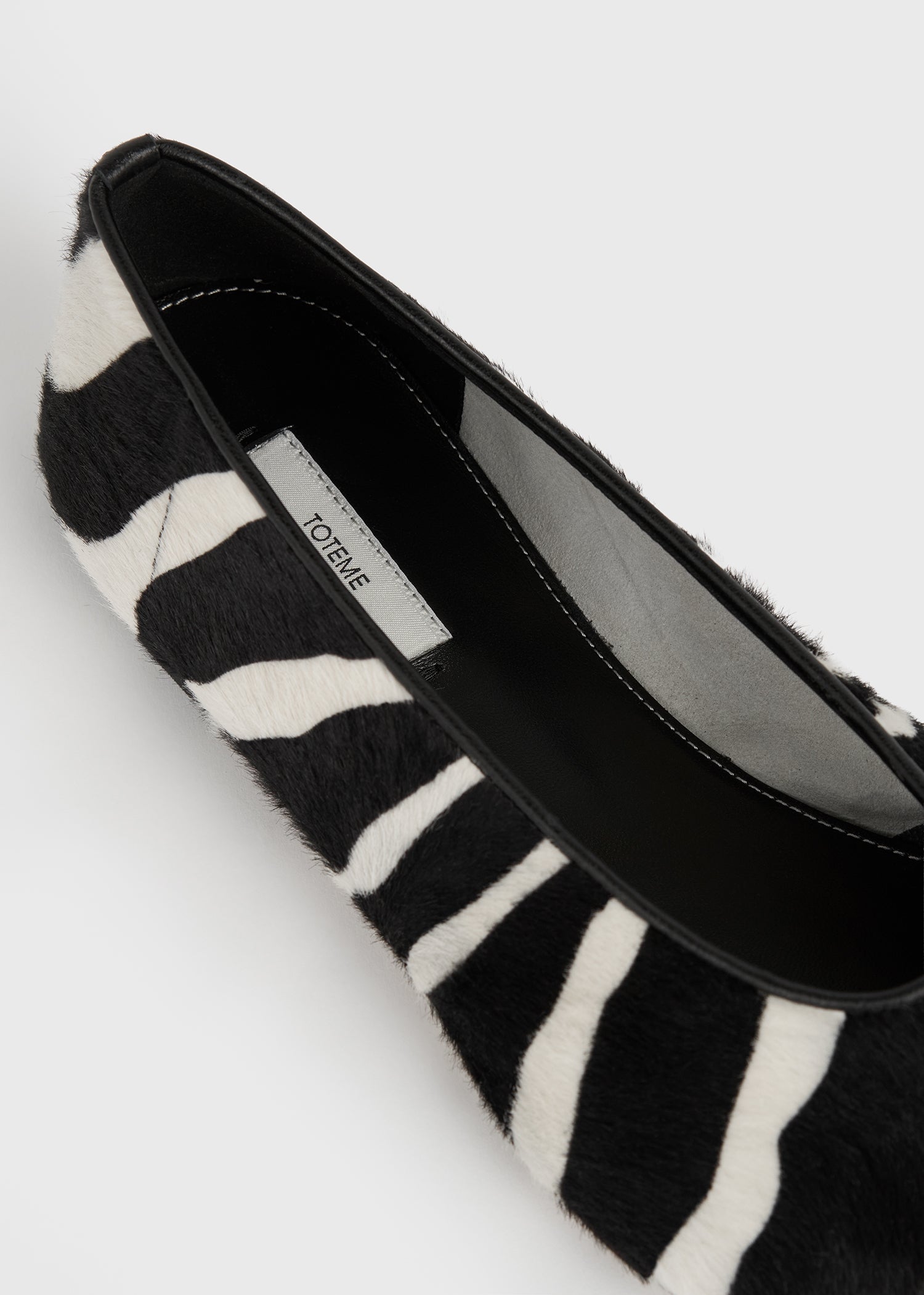 Slip pony hair ballerinas zebra
