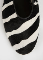 Slip pony hair ballerinas zebra