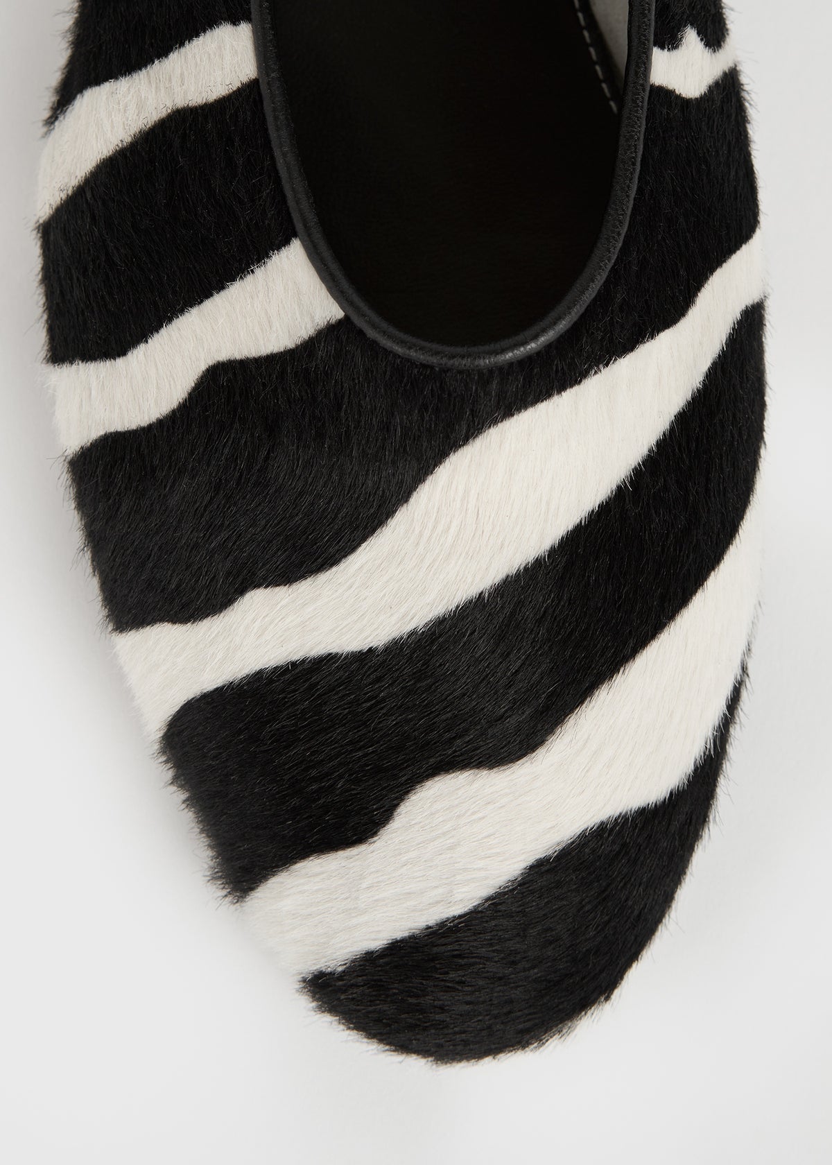 Slip pony hair ballerinas zebra