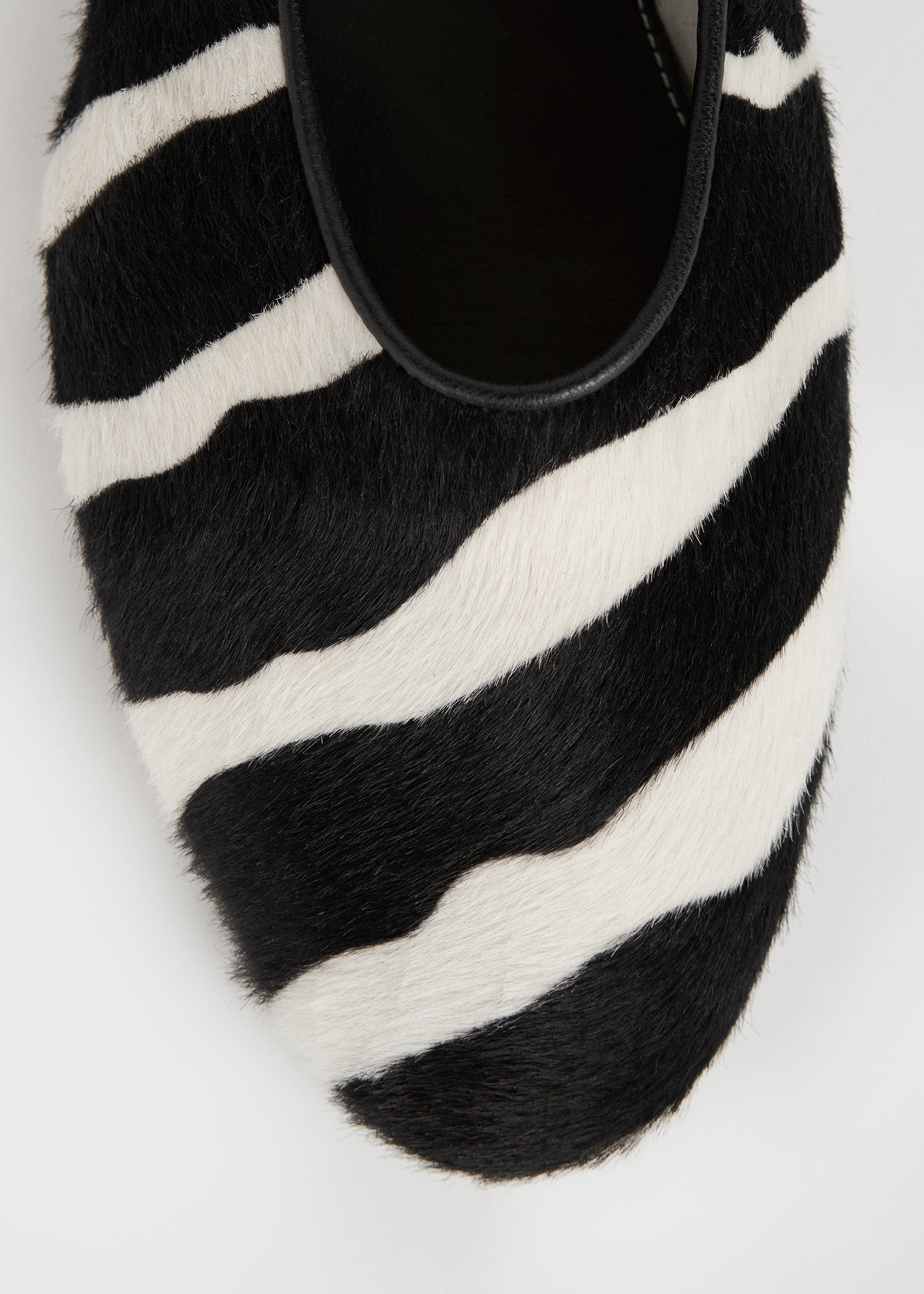 Slip pony hair ballerinas zebra