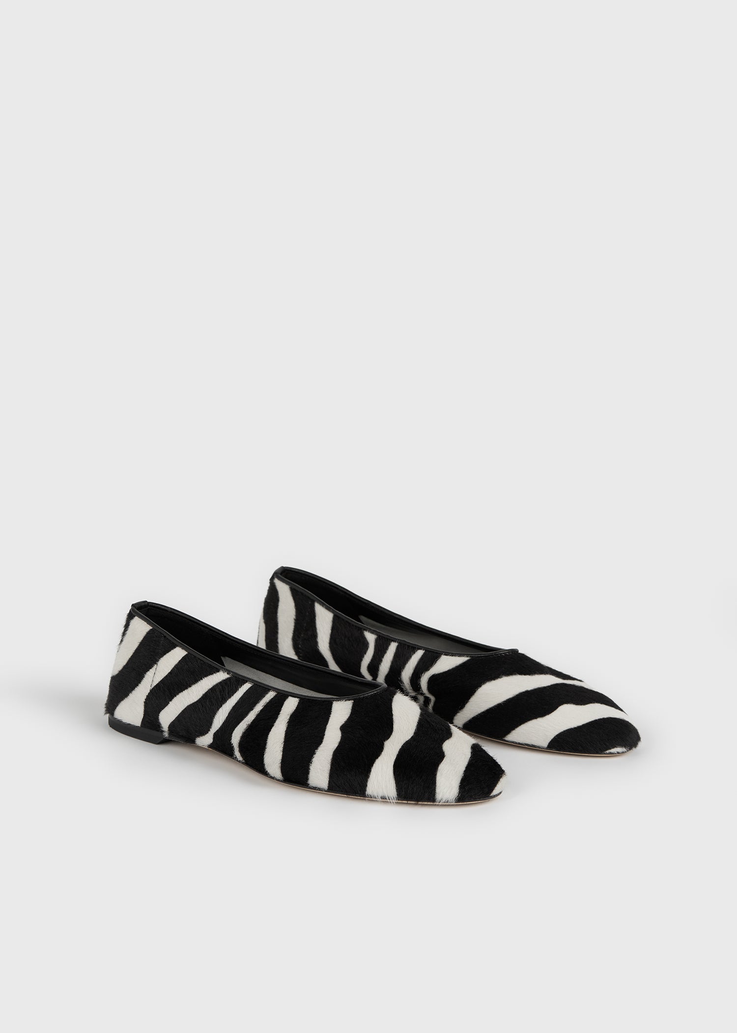 Slip pony hair ballerinas zebra