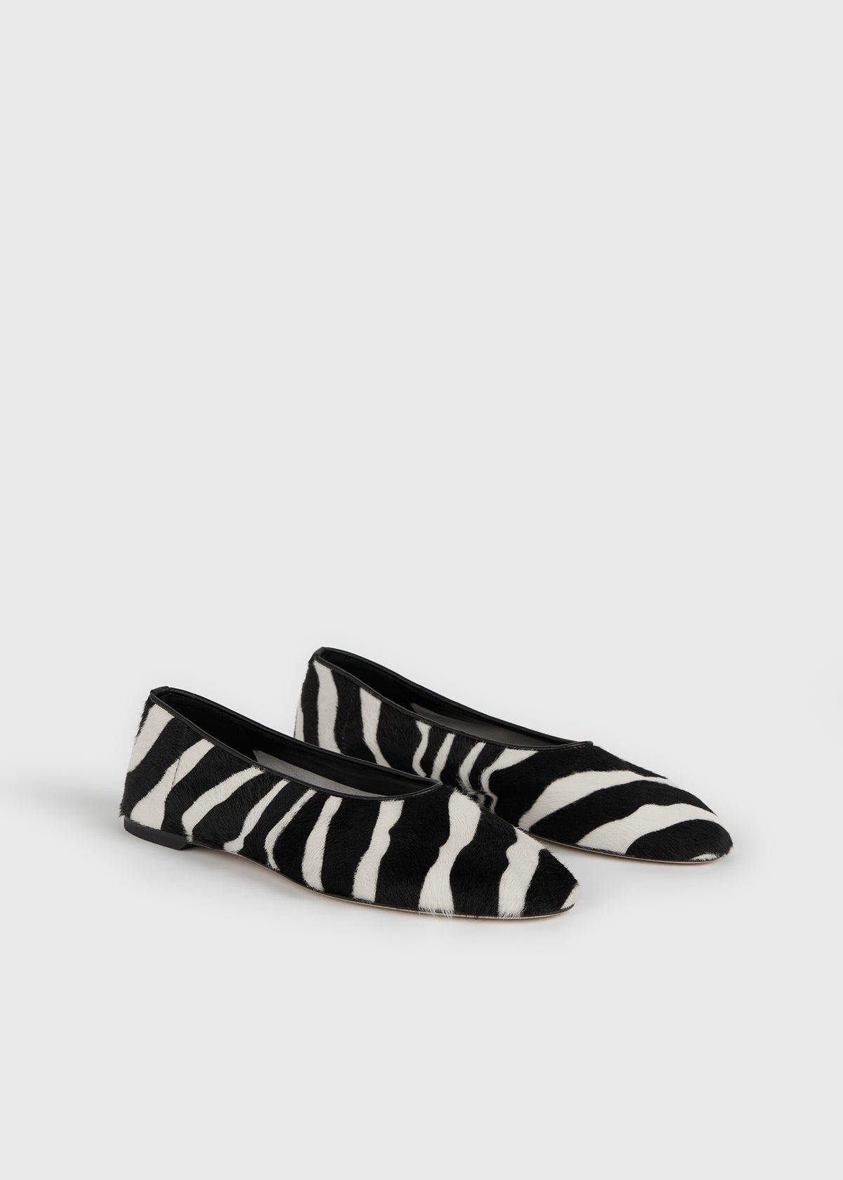 Slip pony hair ballerinas zebra