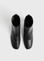 Nappa mid-heel boots black