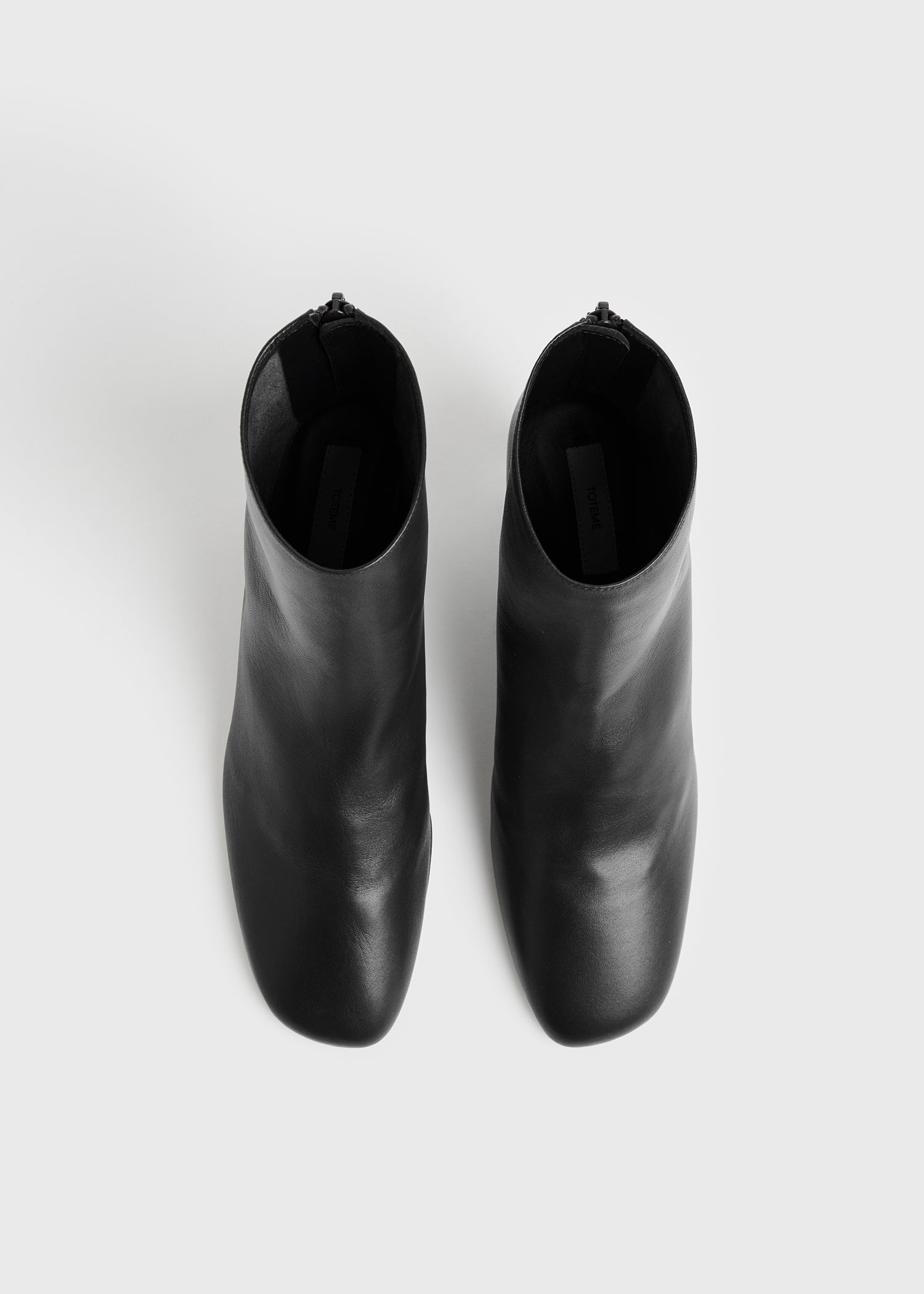 Nappa mid-heel boots black