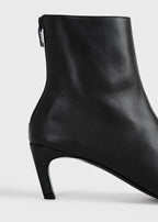 Nappa mid-heel boots black