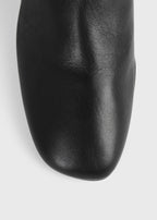 Nappa mid-heel boots black