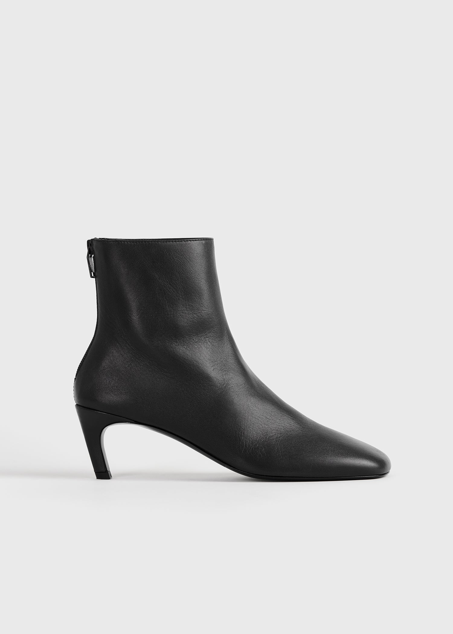 Nappa mid-heel boots black