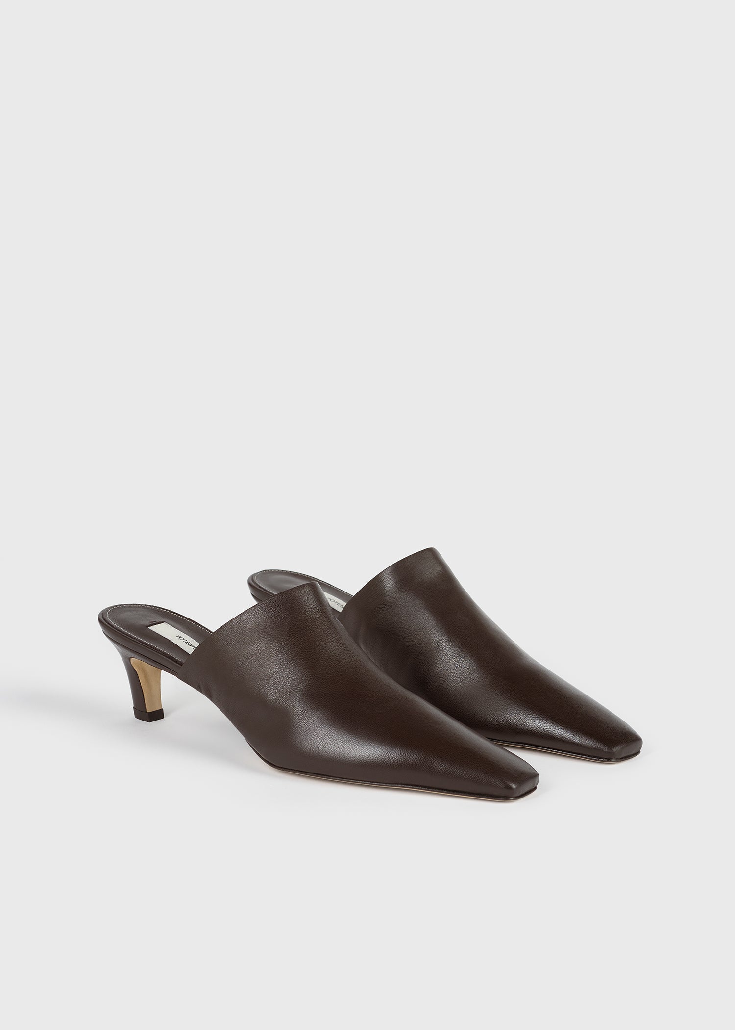 Soft nappa mules bark