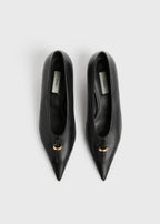 Pierced nappa pumps black