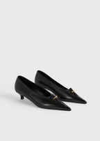 Pierced nappa pumps black