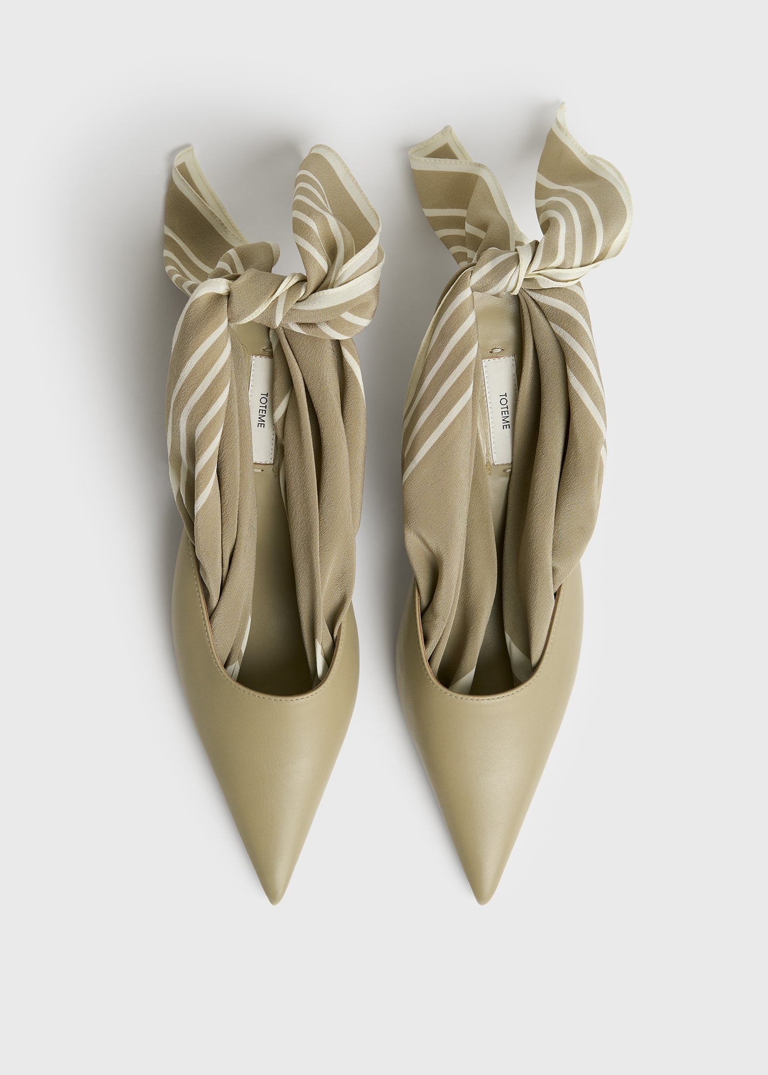 Scarf nappa slingbacks cashew