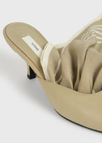 Scarf nappa slingbacks cashew
