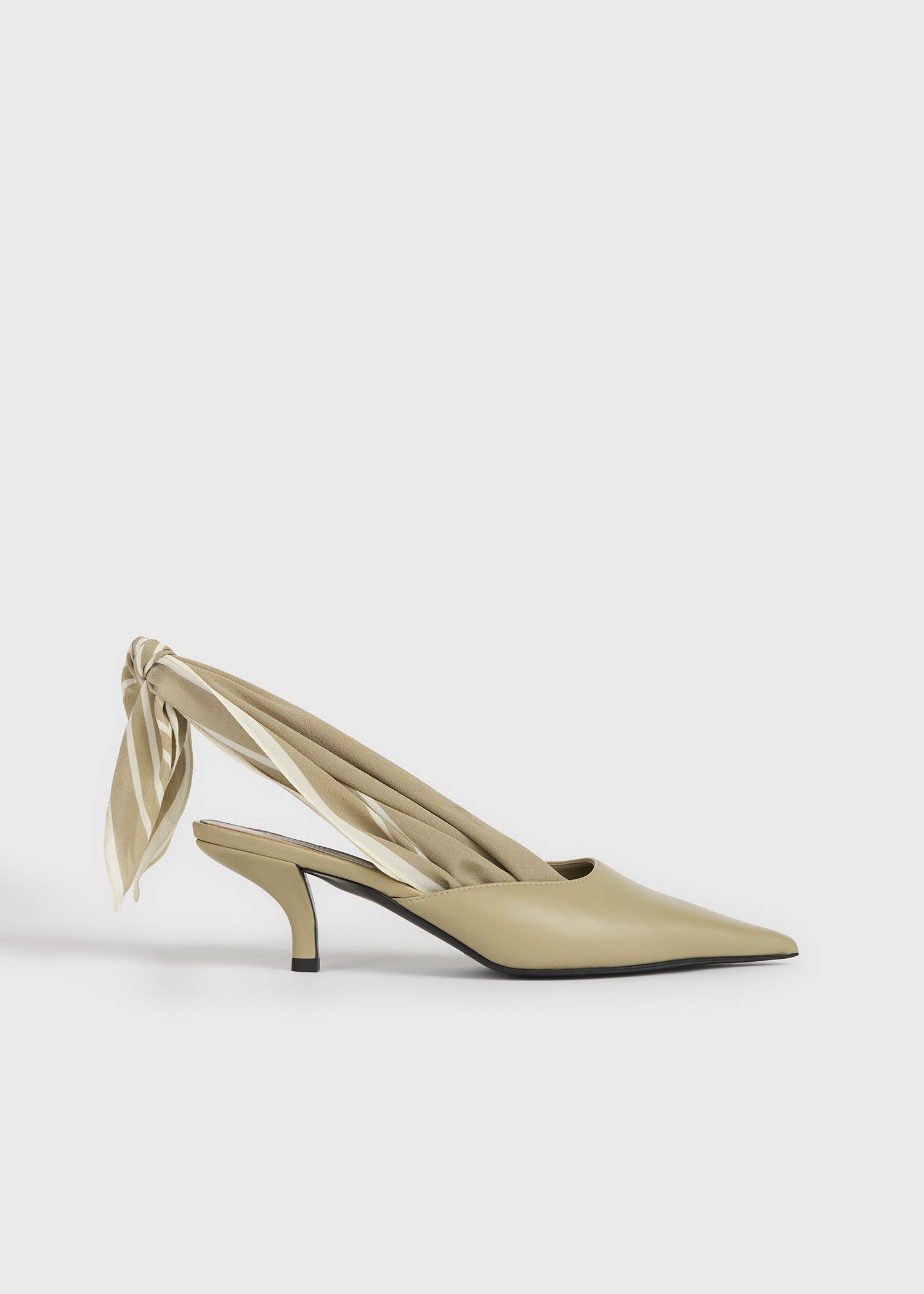 Scarf nappa slingbacks cashew