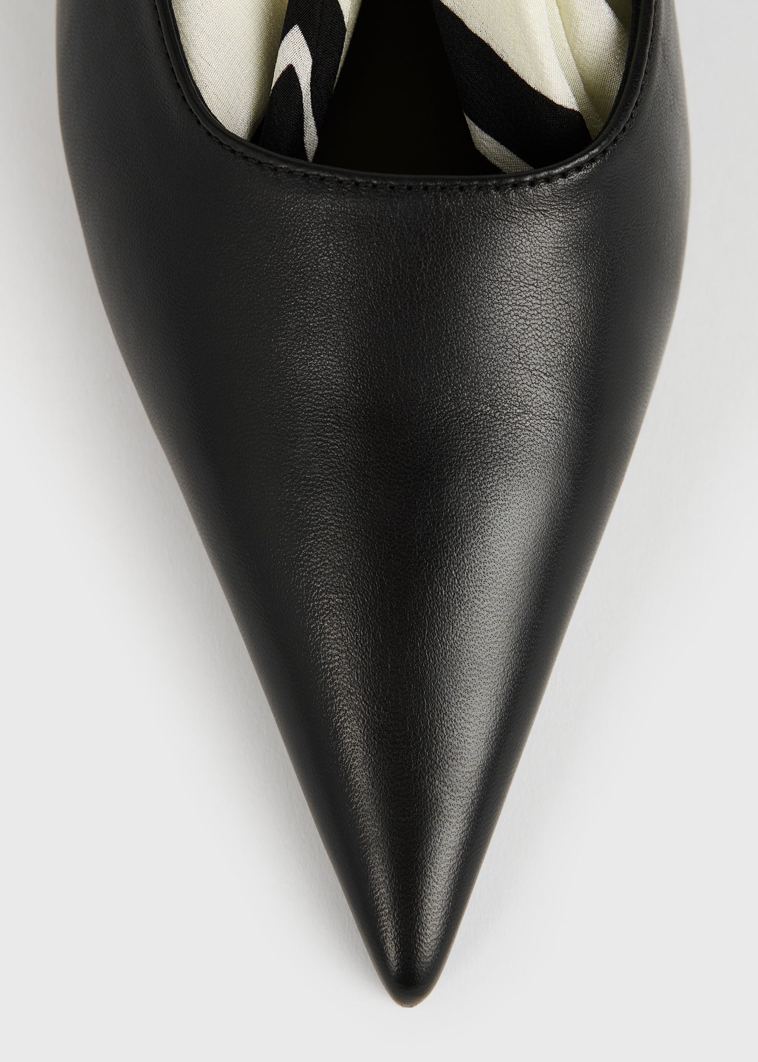 Scarf nappa slingbacks black/ecru