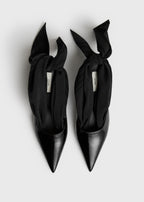 Scarf naplack slingbacks black