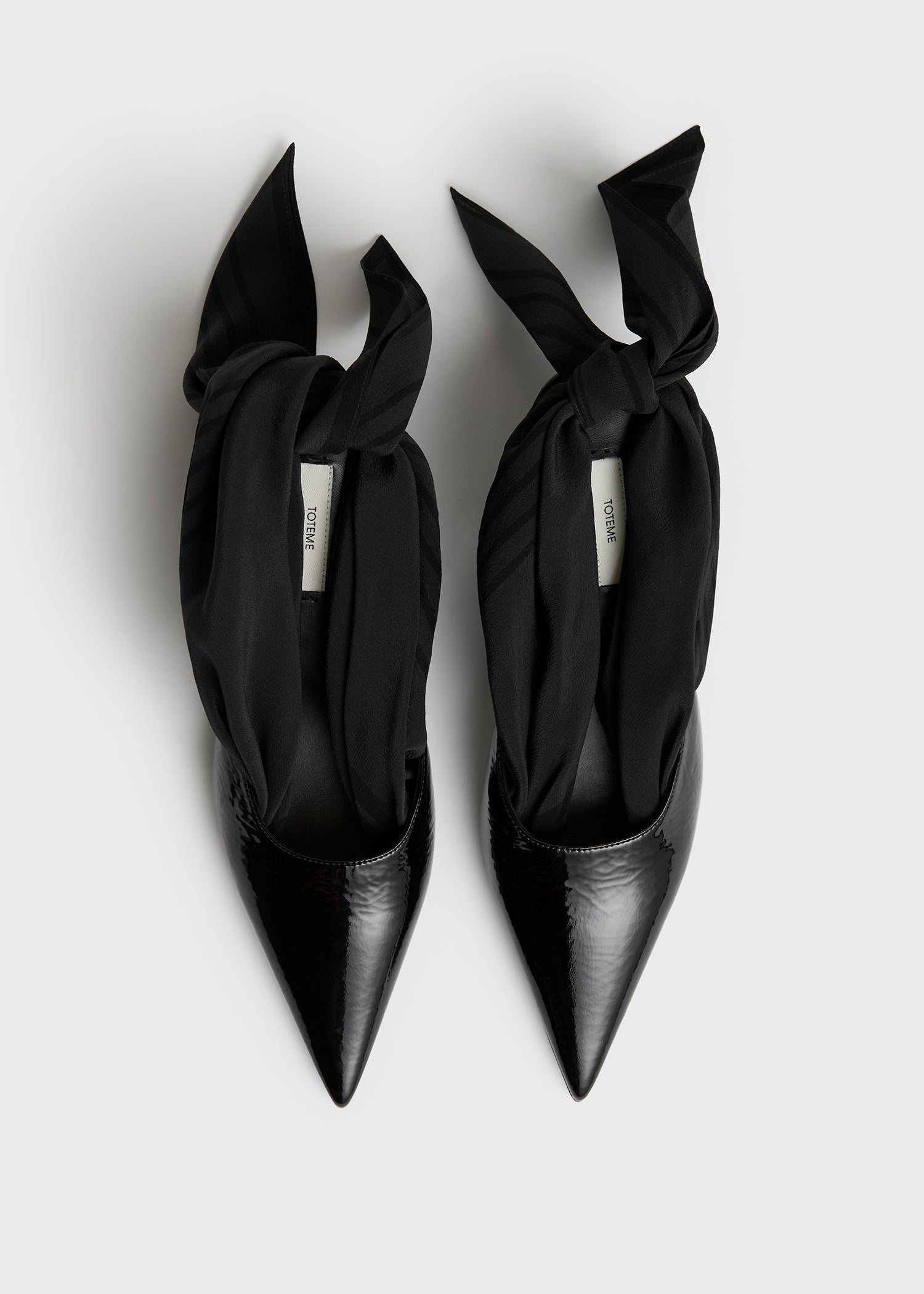 Scarf naplack slingbacks black