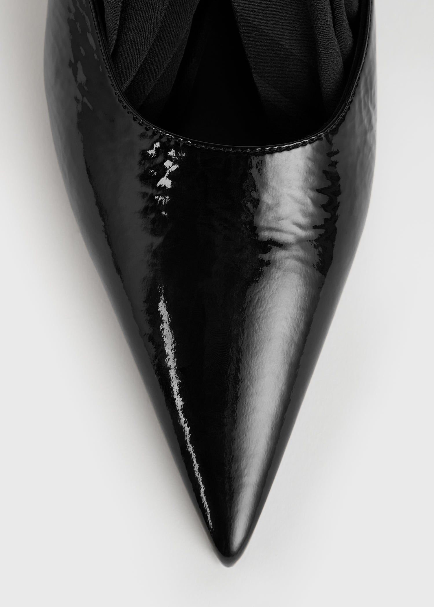 Scarf naplack slingbacks black