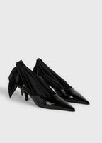 Scarf naplack slingbacks black