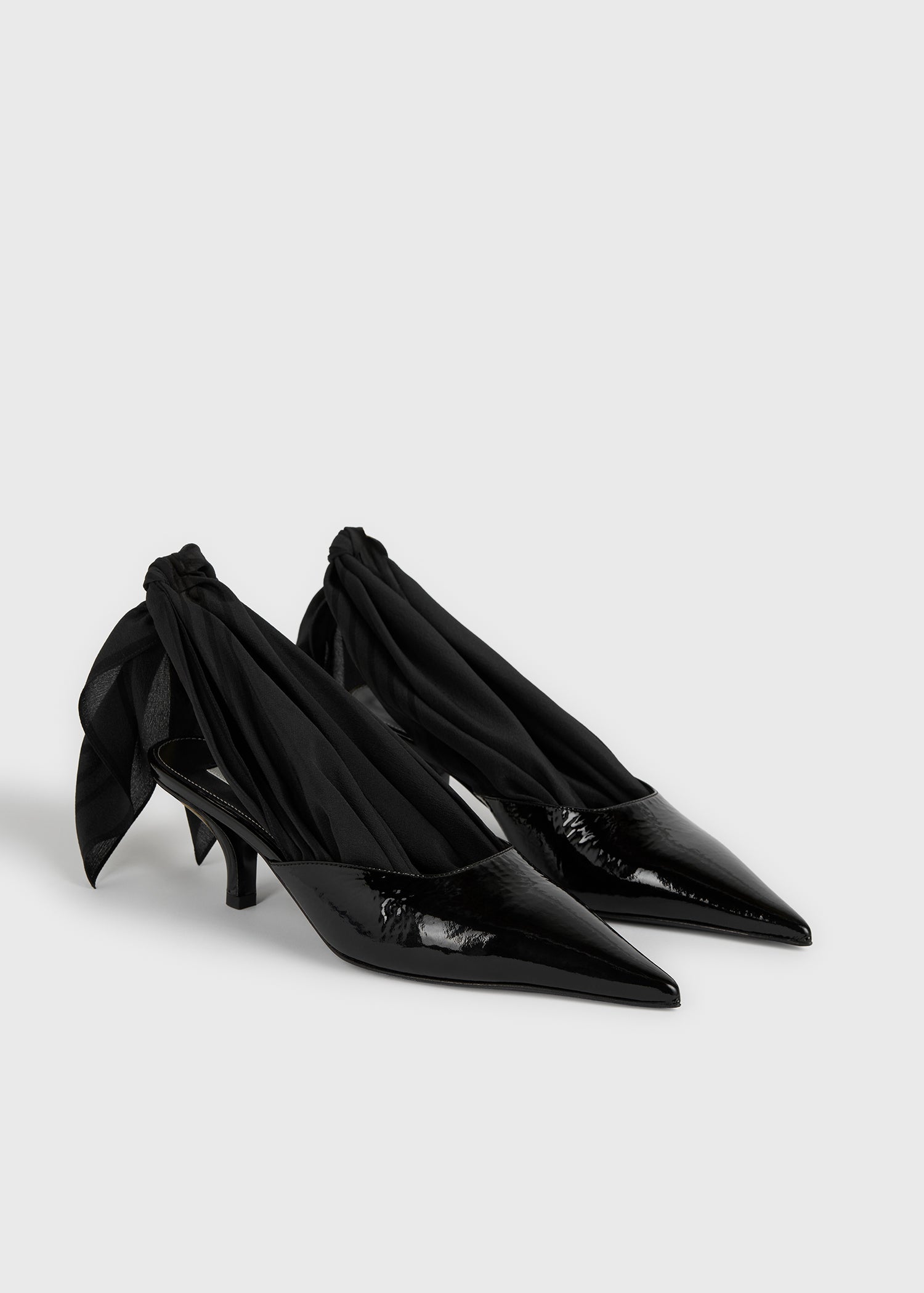 Scarf naplack slingbacks black