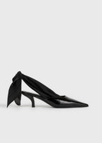 Scarf naplack slingbacks black