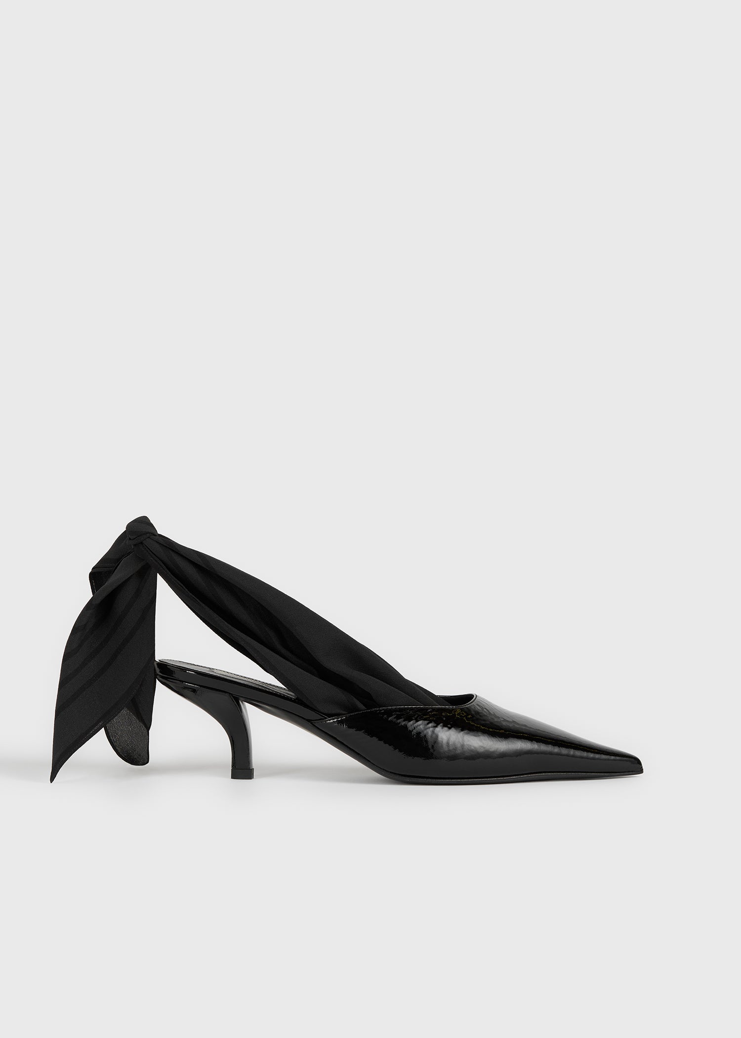 Scarf naplack slingbacks black