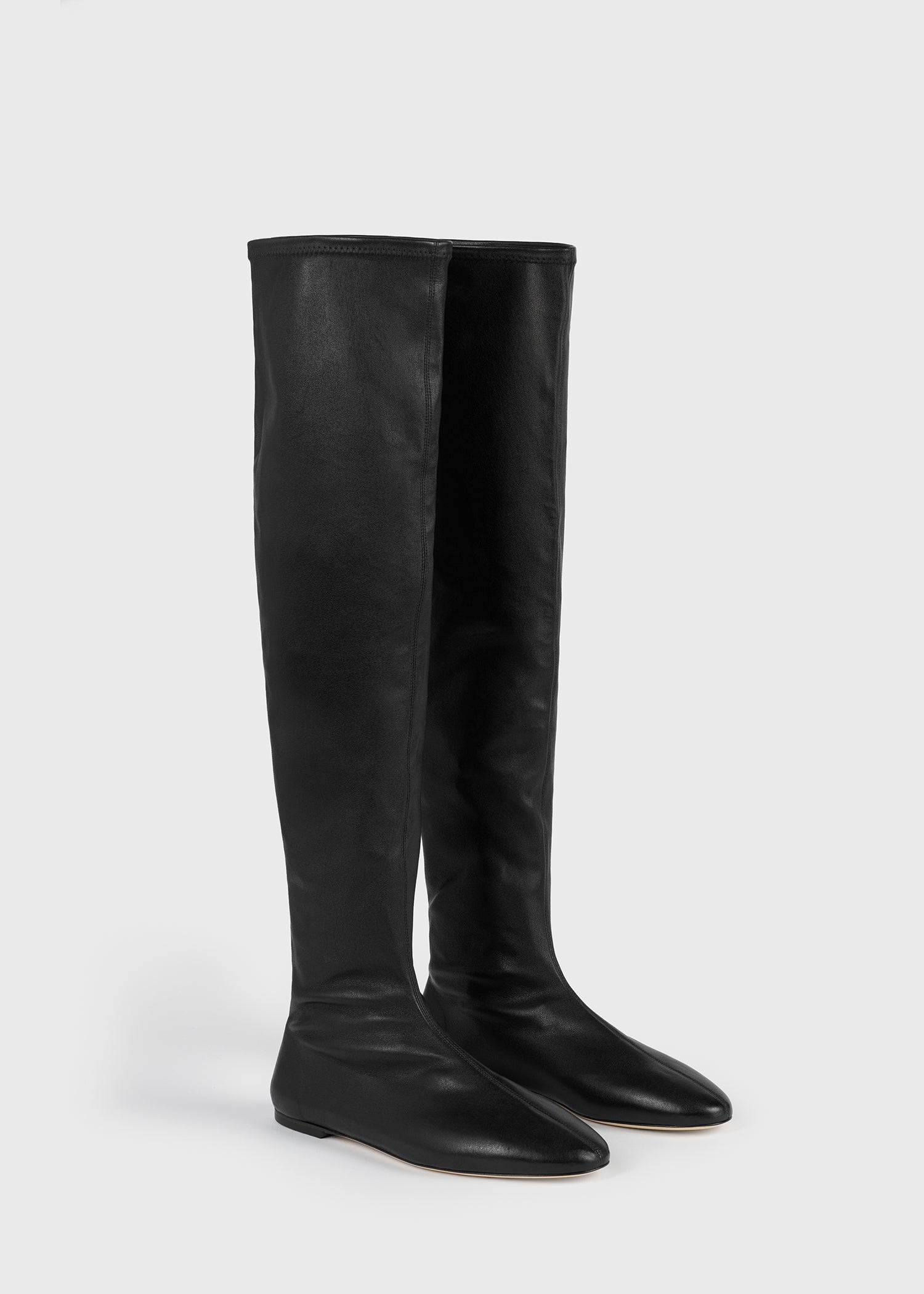 Deconstructed stretch nappa boots black