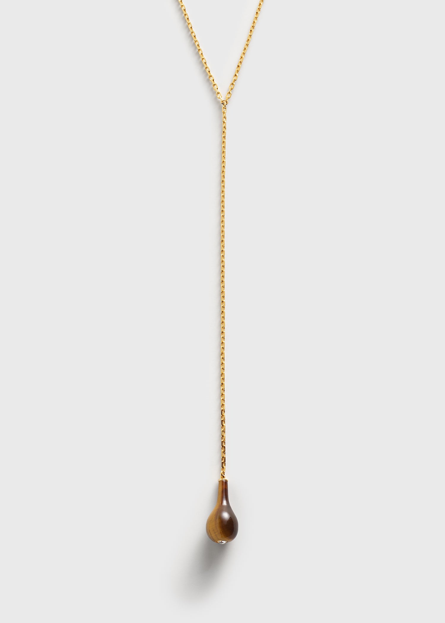 Tiger's eye drop necklace tiger's eye/gold