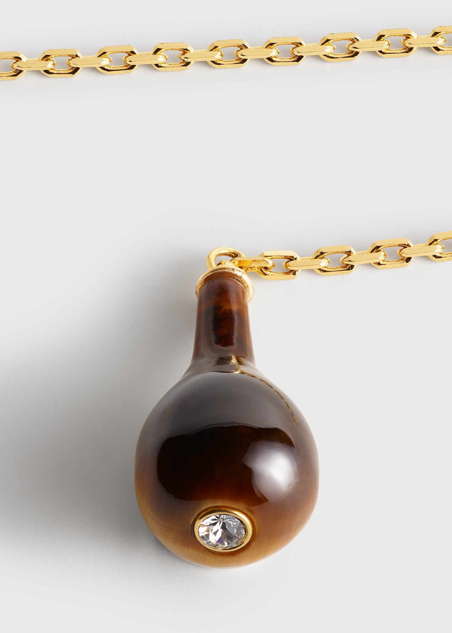 Tiger's eye drop necklace tiger's eye/gold