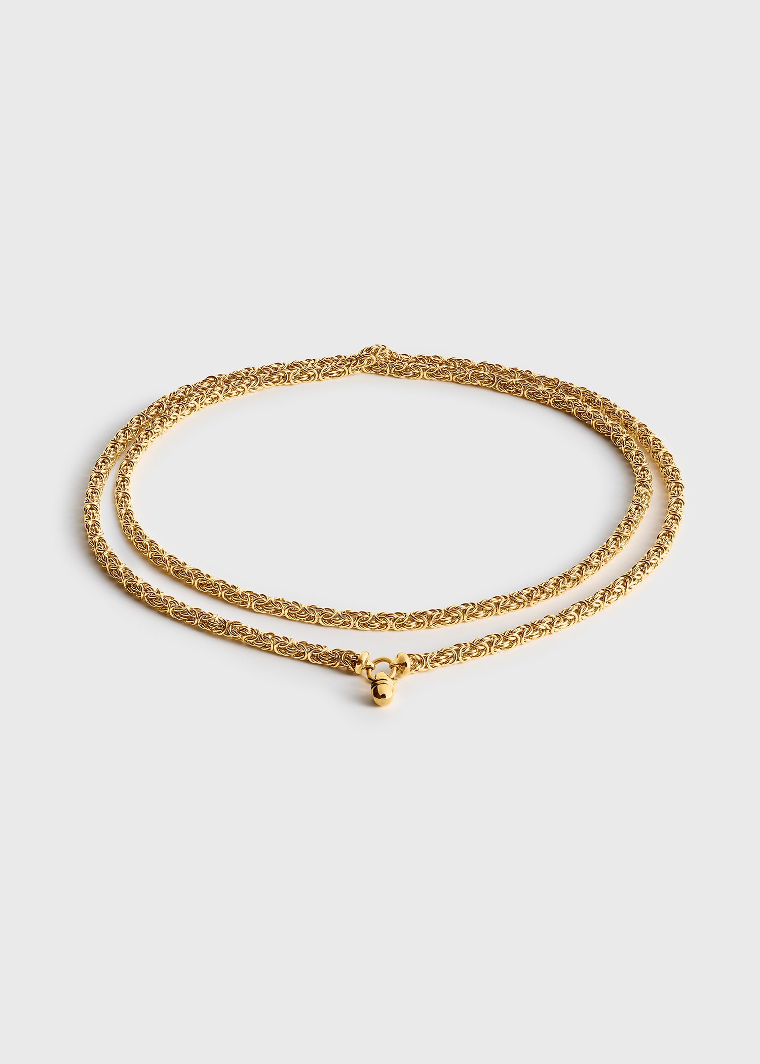 Elongated byzantine necklace gold