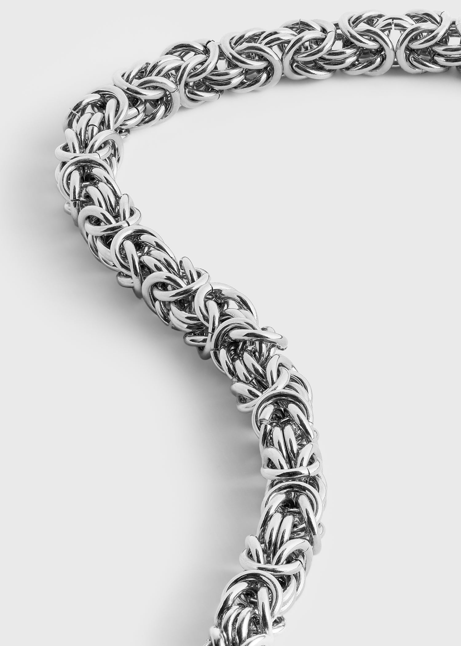 Elongated byzantine necklace silver