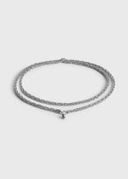 Elongated byzantine necklace silver
