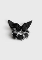 Silk scarf bracelet faded black/black/silver