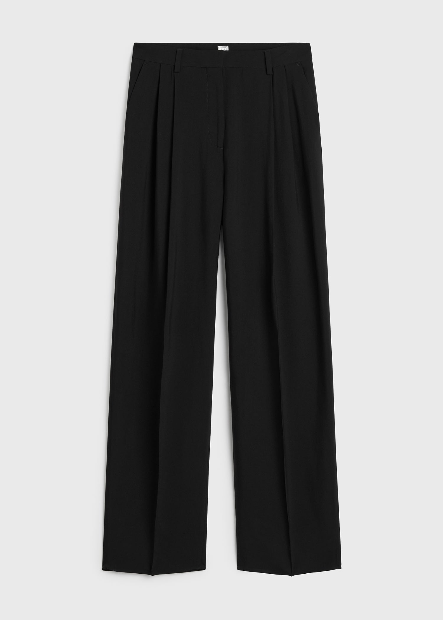 Double-pleat fluid trousers black