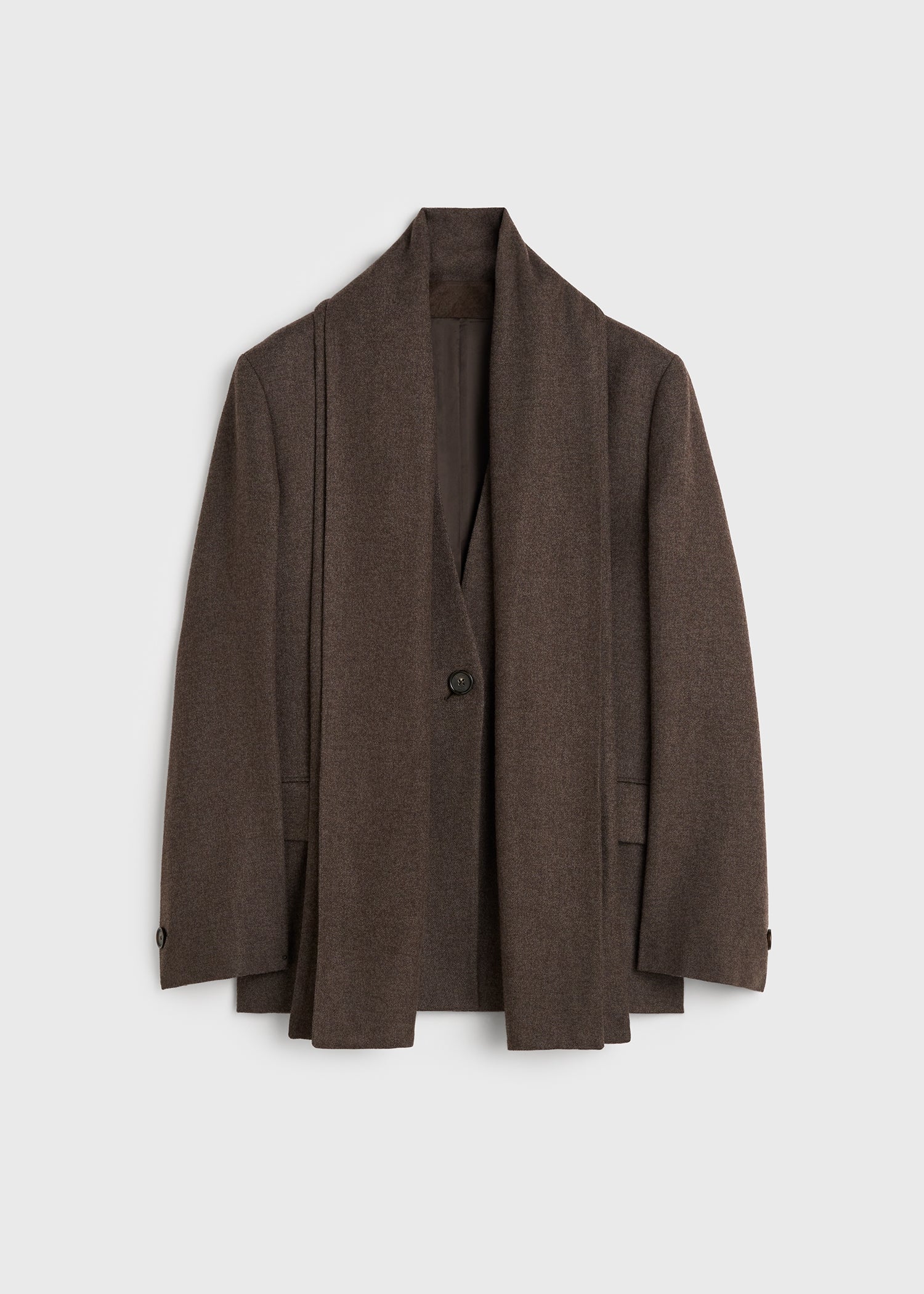 Scarf lapel blazer taupe melange
