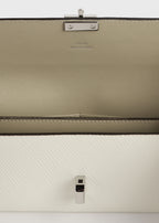T-lock palmellato-patent wallet off-white