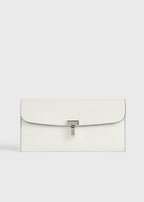 T-lock palmellato-patent wallet off-white