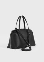 Medium grained-leather day tote black