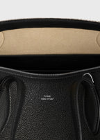 Medium grained-leather day tote black