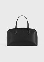 Medium grained-leather day tote black