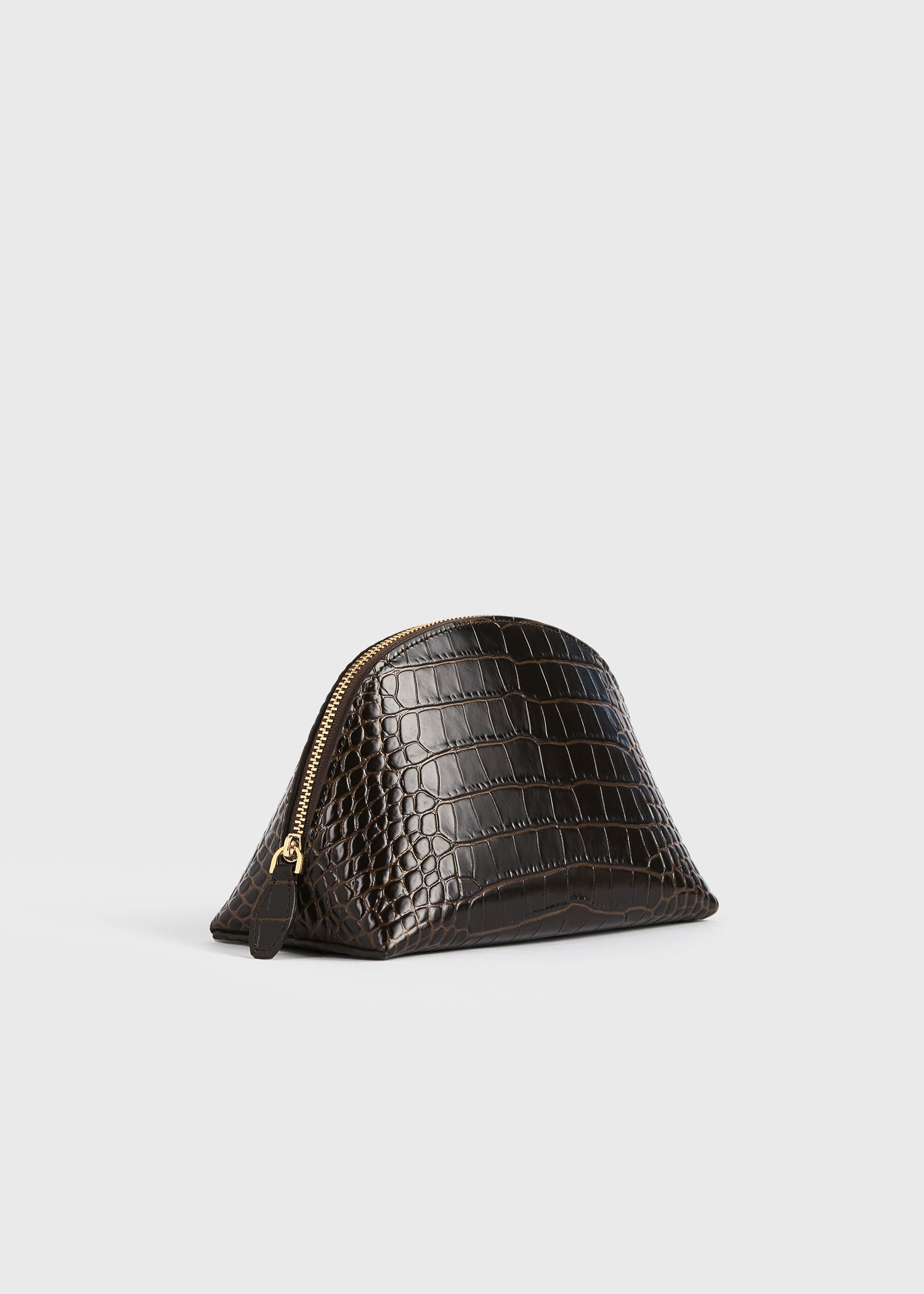 asos leather backpack with croc embossed detail Small croco-embossed day pouch dark brown – TOTEME