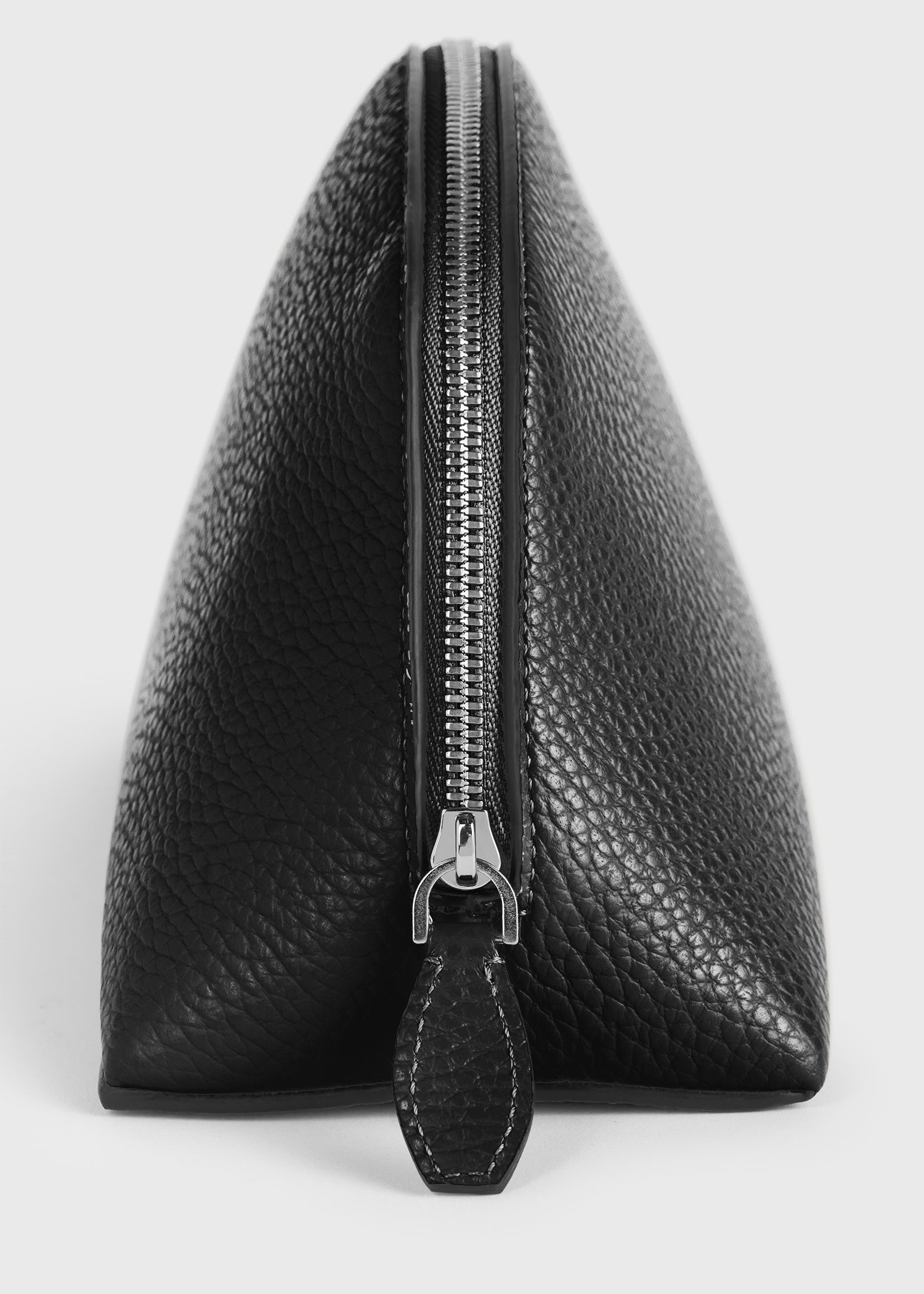 Small grained-leather day pouch black