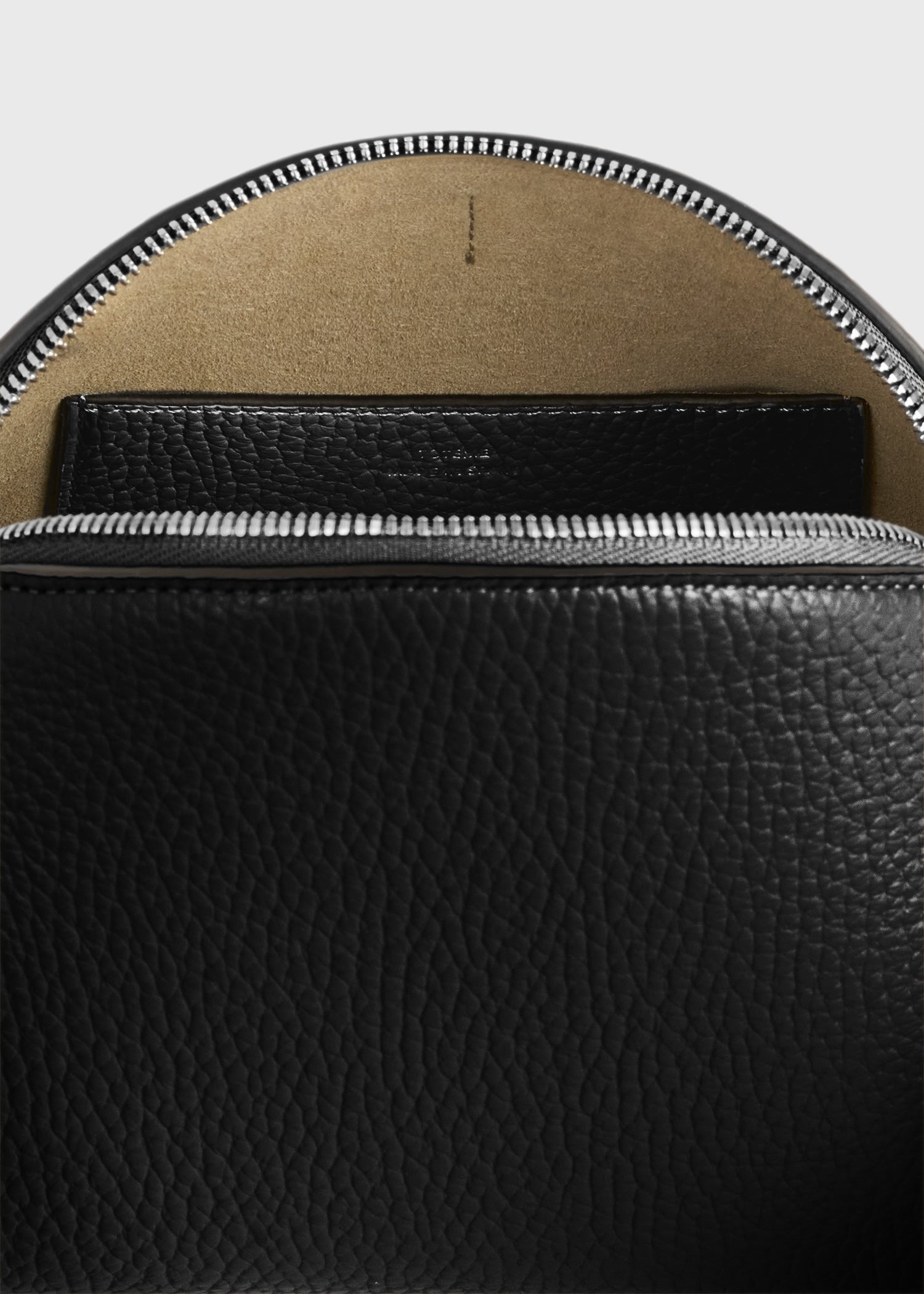 Small grained-leather day pouch black