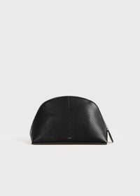 Small grained-leather day pouch black