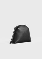 Medium grained-leather day pouch black