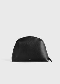 Medium grained-leather day pouch black