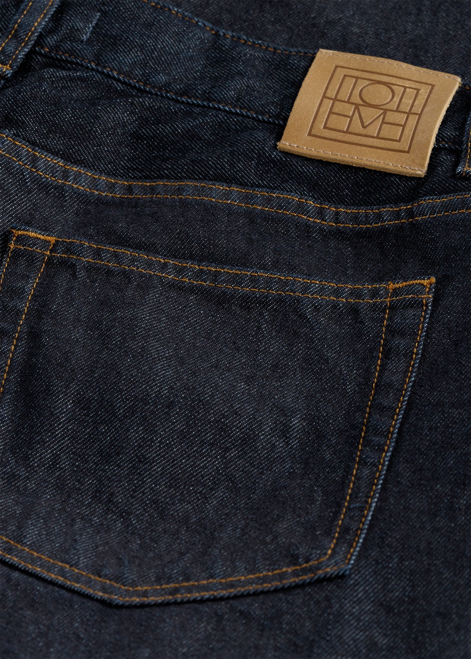 Low straight denim rinsed blue